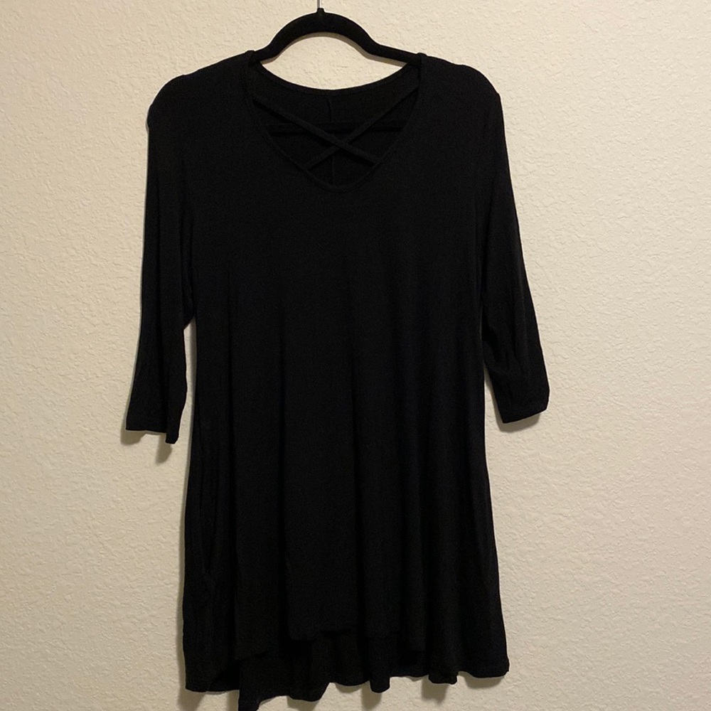 Black 3/4 Sleeve Tunic/Dress